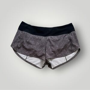Lululemon Heather Grey and Black Running Shorts! Size 6!